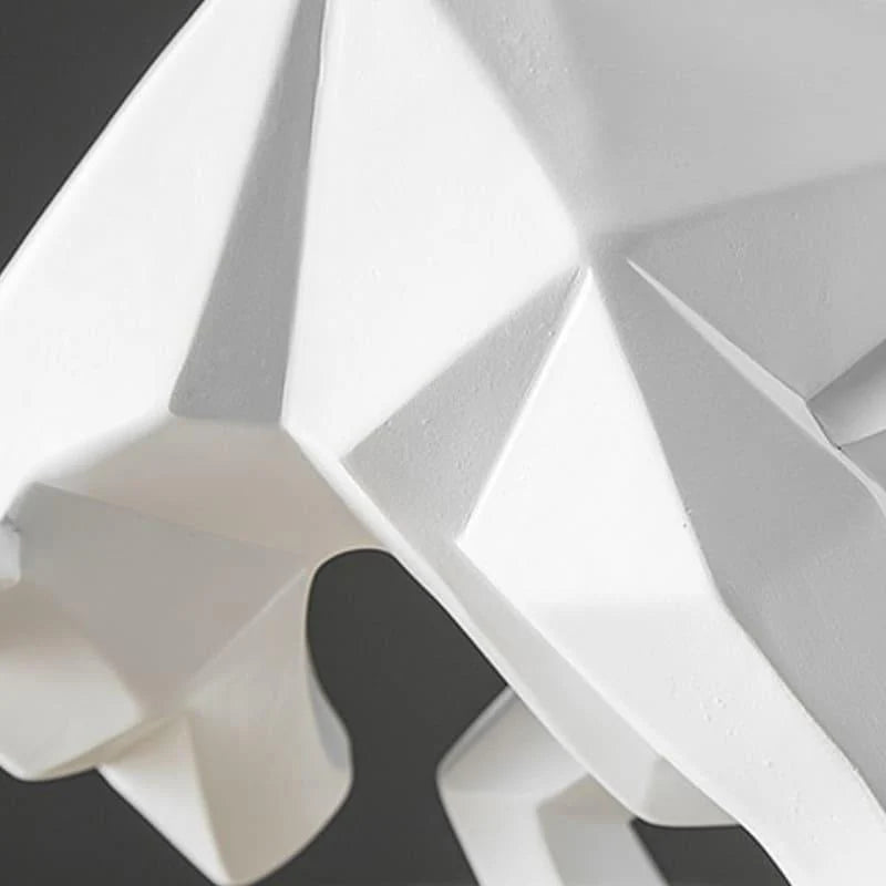 Decoração de Mesa de Resina Estátua Touro Branco - Lar Deleon