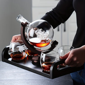 Decanter Whisky Globo Kit Decanter + 2 Copos - Lar Deleon