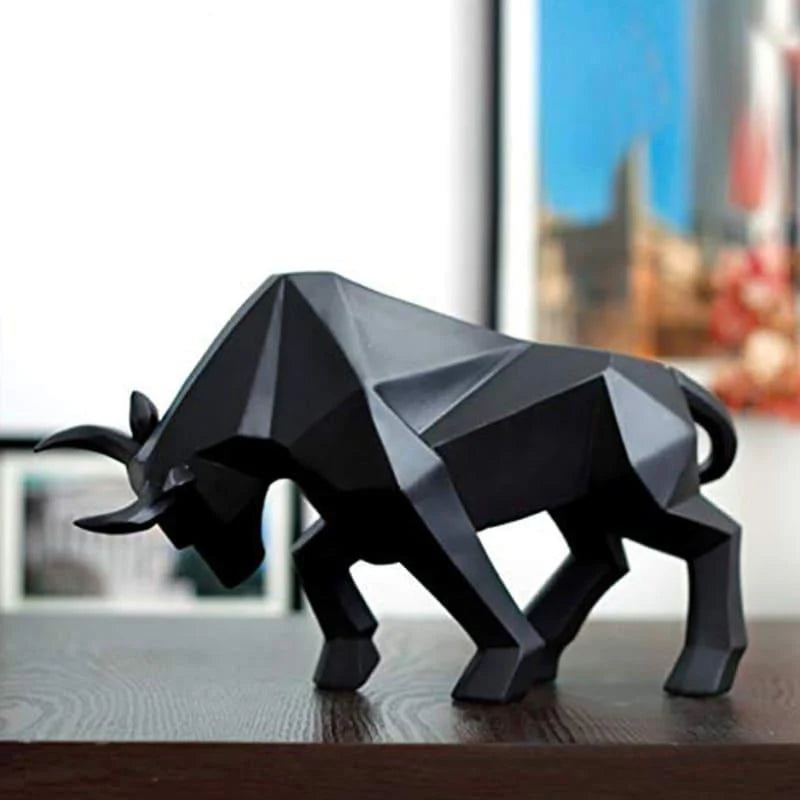 Decoração de Mesa de Resina Estátua Touro Preto - Lar Deleon