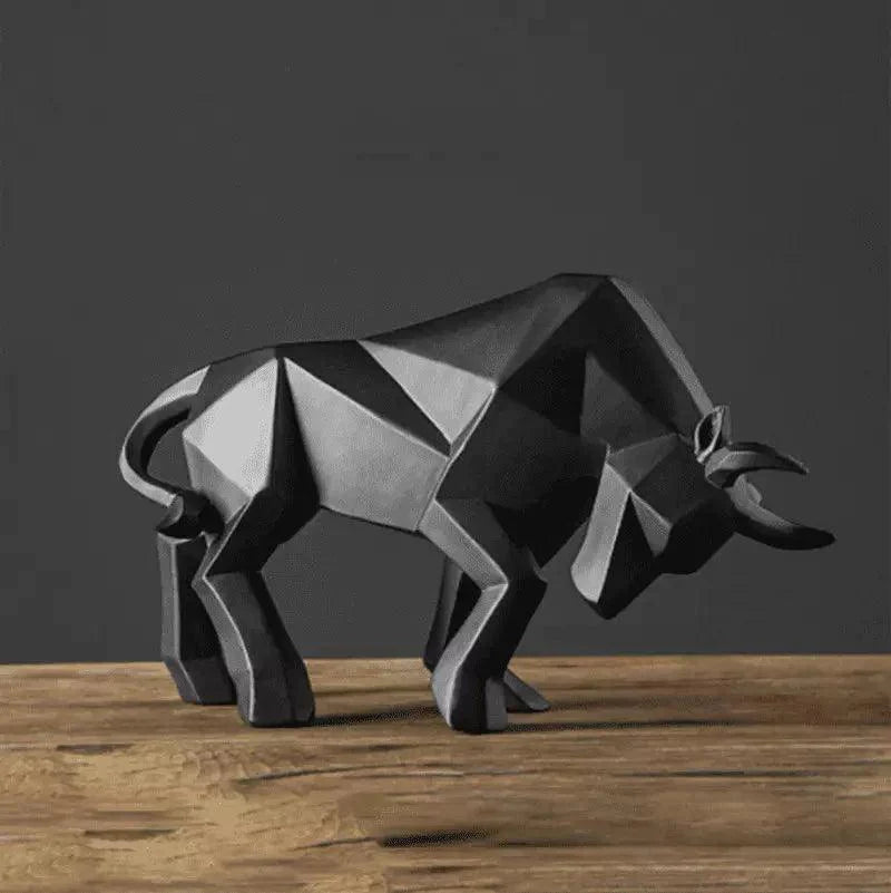 Decoração de Mesa de Resina Estátua Touro Preto - Lar Deleon