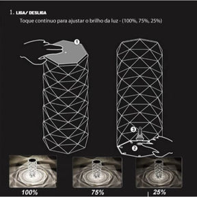 Luminária de Mesa 3 Cores Touch - Lar Deleon