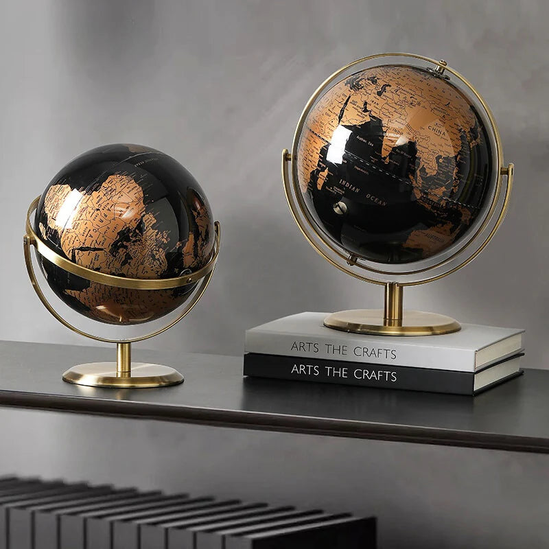 Ornamento Globo Mapa Mundi Bronze - Lar Deleon