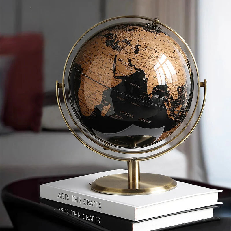 Ornamento Globo Mapa Mundi Bronze - Lar Deleon