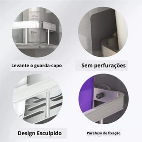 Prateleira Para Banheiro Preto Matte - Lar Deleon