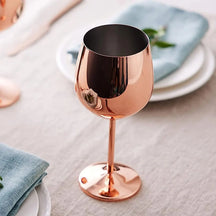 Taça de Vinho Colorida Inox Rose Gold - Lar Deleon